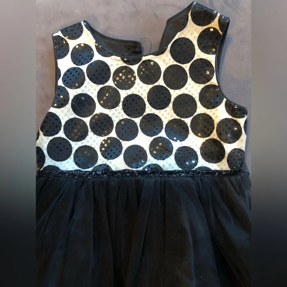 Charming Black and White Polka Dot Kids Dress